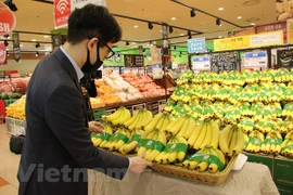 Вьетнамские бананы в сеулском супермаркете Lotte Mart. (Фото: Мань Хунг/ВИА)